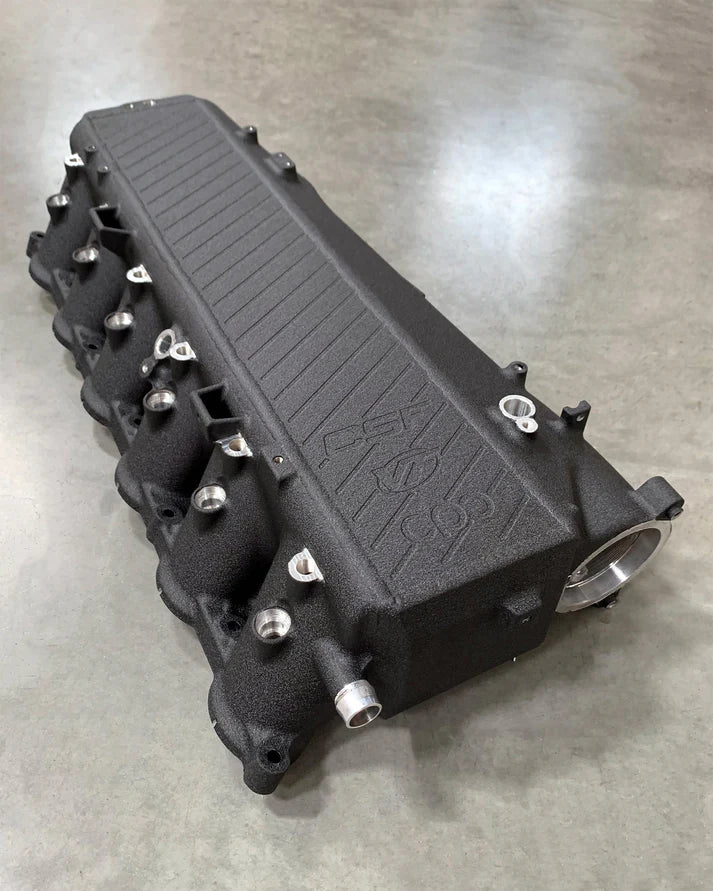 BMW Gen 1 B58 Charge Air Cooler Manifold Front View Black