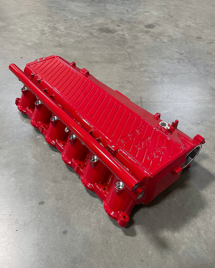 BMW Gen 1 B58 Charge Air Cooler Manifold Front View Red