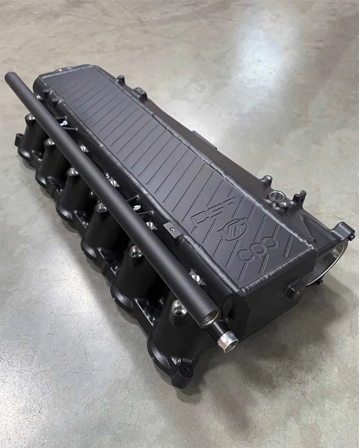 A90 Supra / BMW B58 Charge-Air Cooler Manifold Front View Black