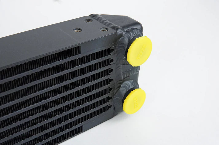 Universal Dual-Pass Oil Cooler / RS Porsche / M22 x 1.5 / 22L x 4.75H x 2.16W Front View