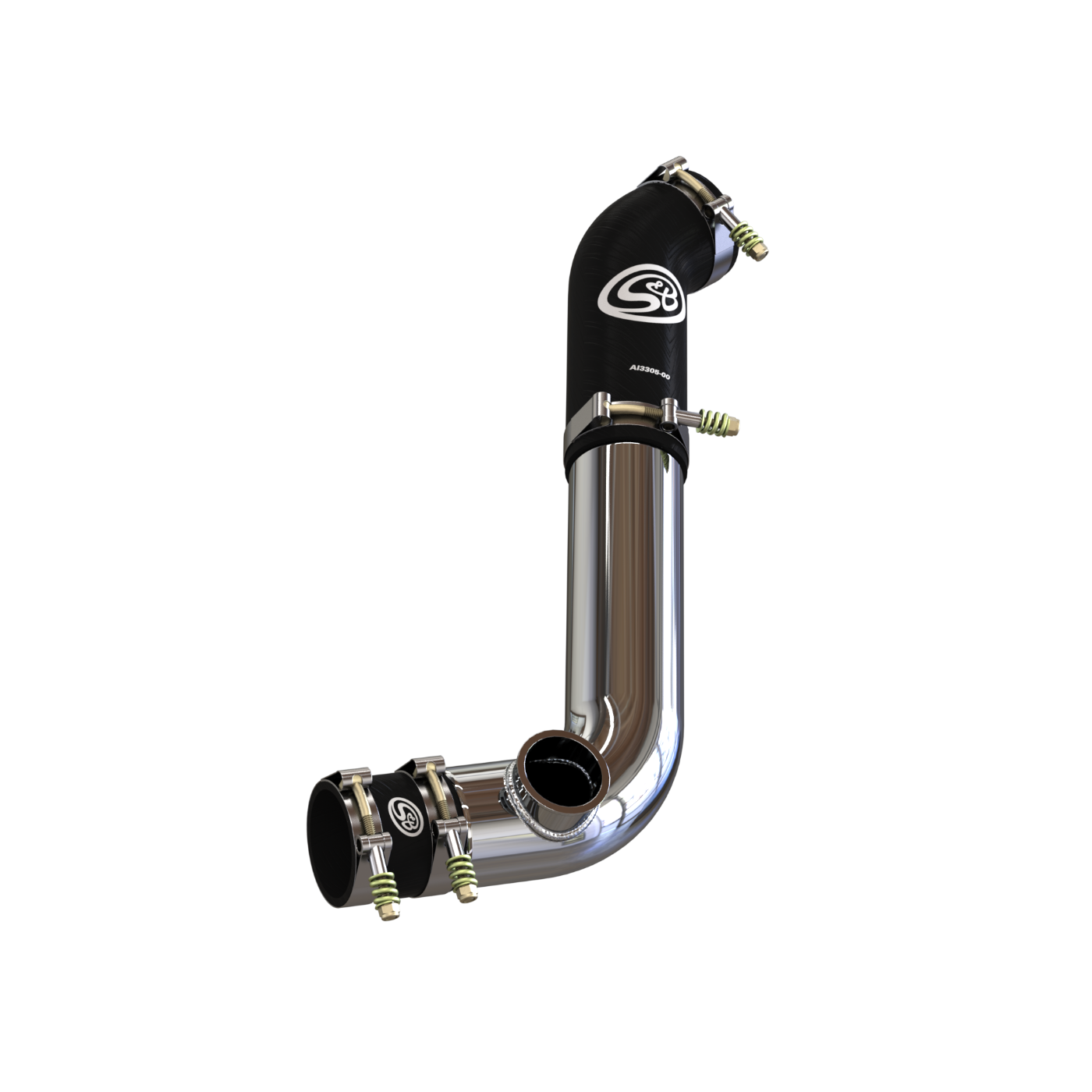 Cold Side Intercooler Pipe With Blowoff Valve Flange for Turbosmart Raceport for 2020-2024 Ford Explorer ST, Lincoln Aviator 3.0L Front View