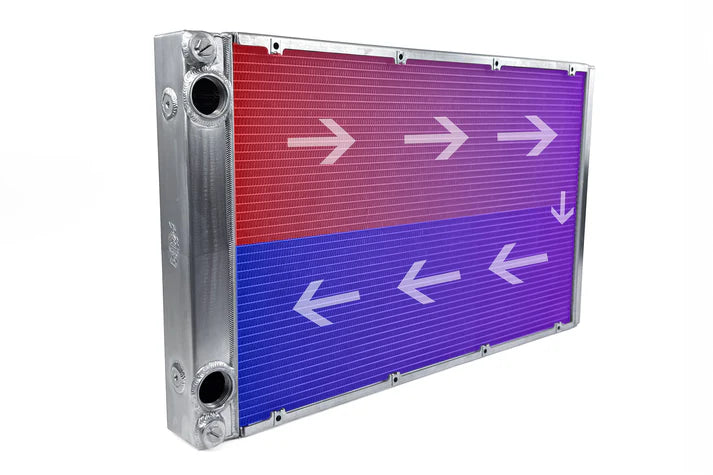 Motorsport Dual-Pass Radiator with Shroud + 14" SPAL brushless fans & harnesses