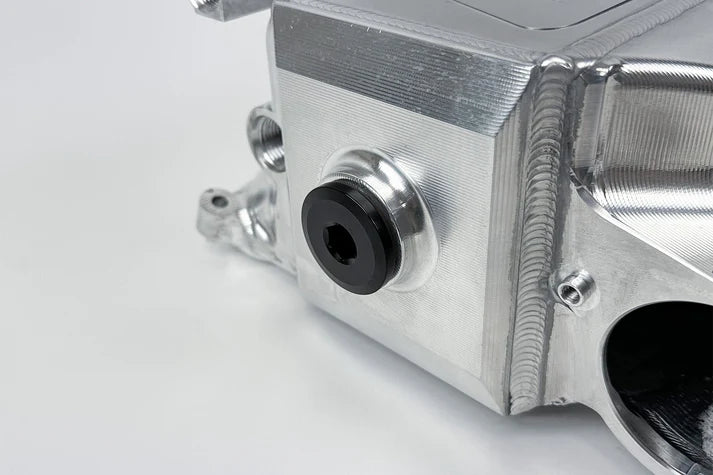 BMW Gen 2 B58 Race X Charge Air Cooler Manifold - Raw Billet Front View