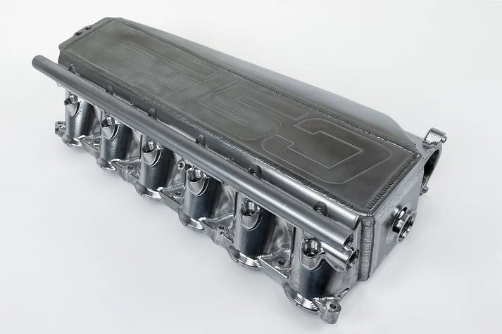 BMW Gen 2 B58 Race X Charge Air Cooler Manifold - Raw Billet Front View