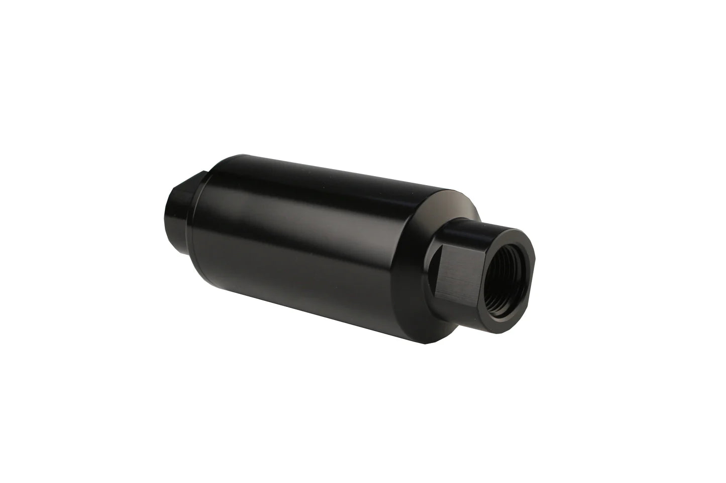 10 Micron Black Fuel Filter with ORB-10 Ports Front View