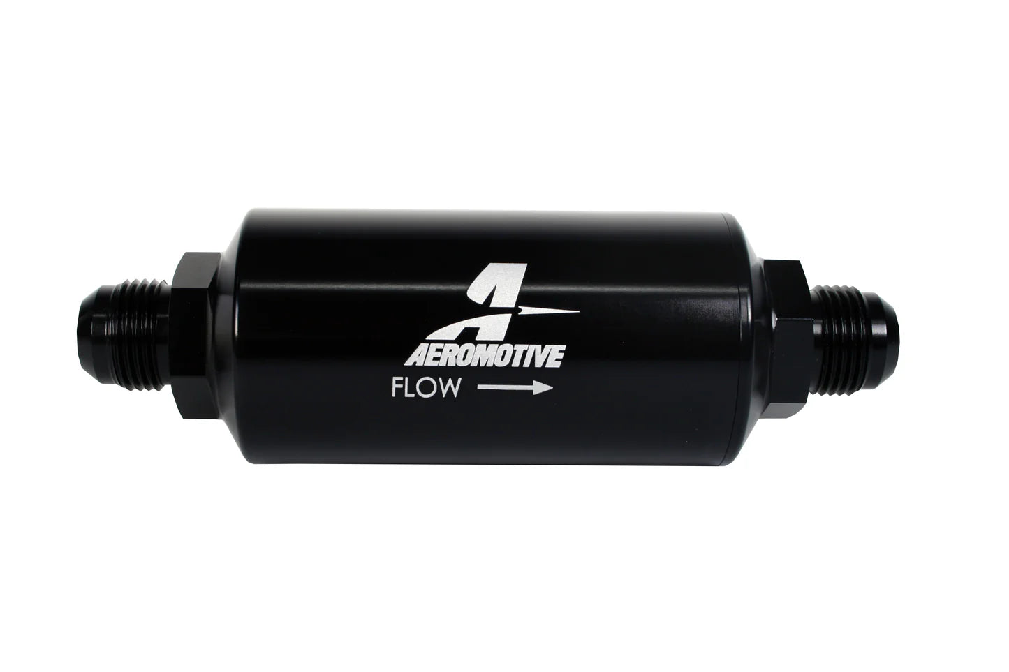 10 Micron Black Fuel Filter with Male AN-10 Ports & Cellulose Element Front View