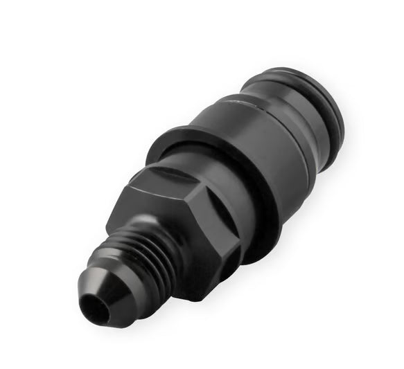 Earl's Clutch Adapter Fitting - Quick Connect Front View Black