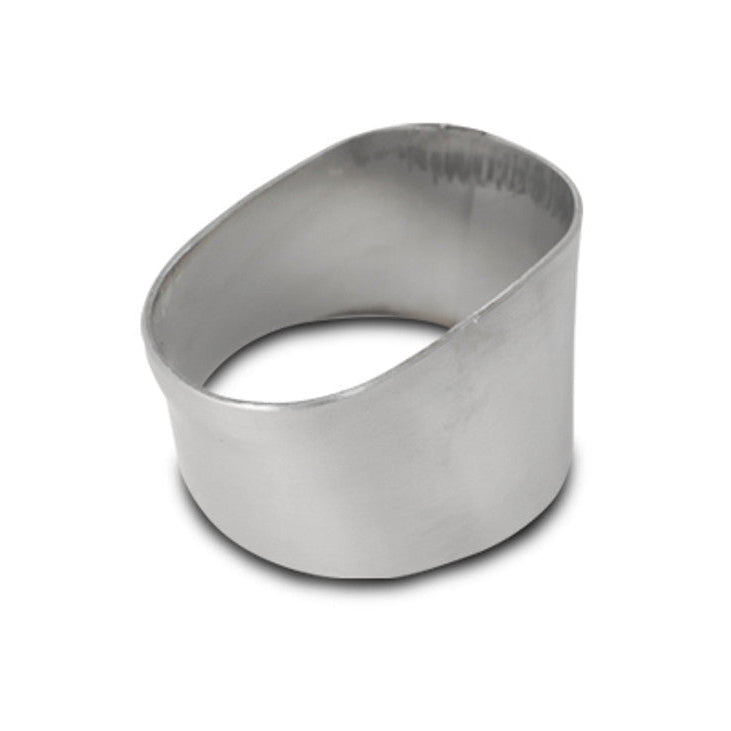 Stainless Steel Turbo Outlet Flange for 90mm x 55mm Oval to 3" (76mm) Round Transition Weld Adapter Front View