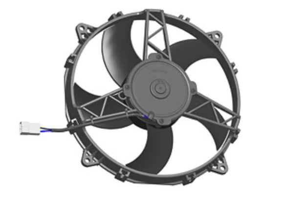 SPAL® 11.00" Inch Electric Fan Puller Style Medium Profile 1300CFM 5 Curved Style Blades Front View