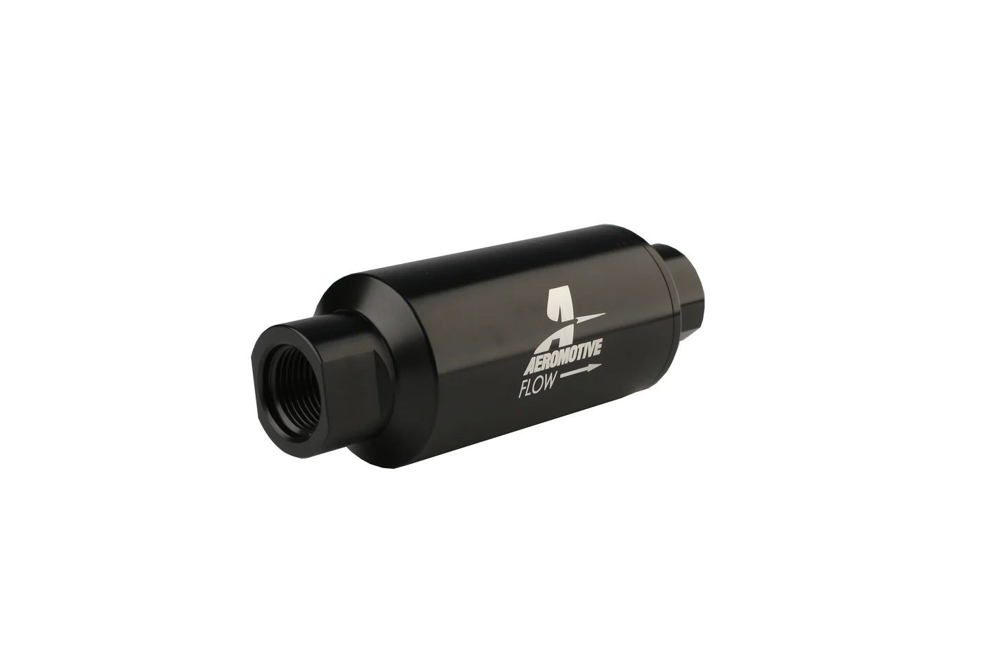 10 Micron Black Fuel Filter with ORB-10 Ports Front View