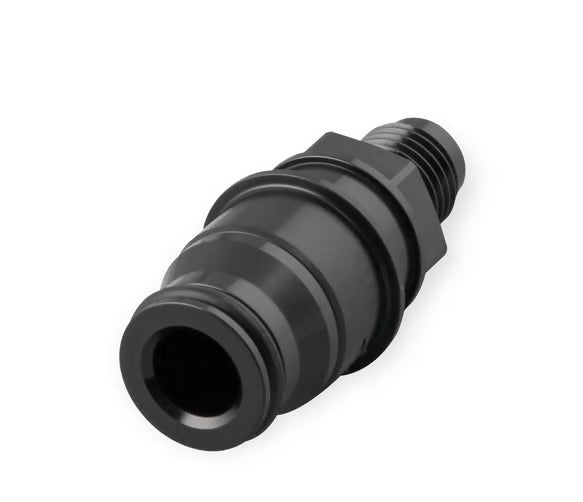 Earl's Clutch Adapter Fitting - Quick Connect Front View Black