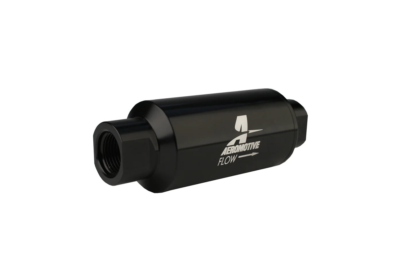 100 Micron Black Fuel Filter with ORB-10 Ports & Stainless Mesh Element Front View