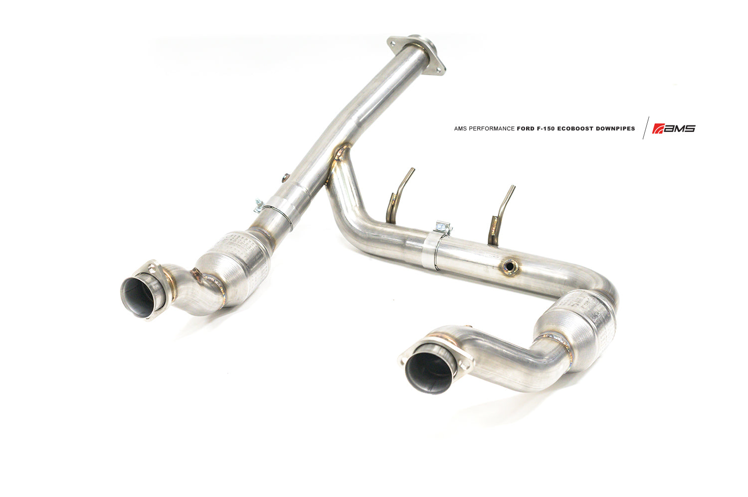 '15-20 Ford F150 3.5L Ecoboost Street Downpipes AMS display w/logo