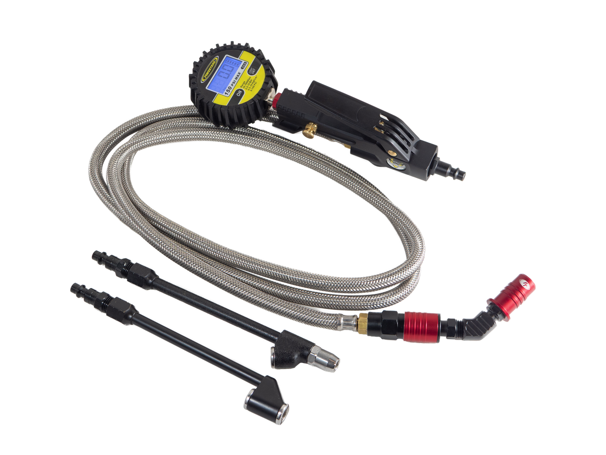 Big Kahuna Digital - Ventoso™ RED Tire Inflator with Gauge, 6 ft. Hose, and Quick-Switch Chucks