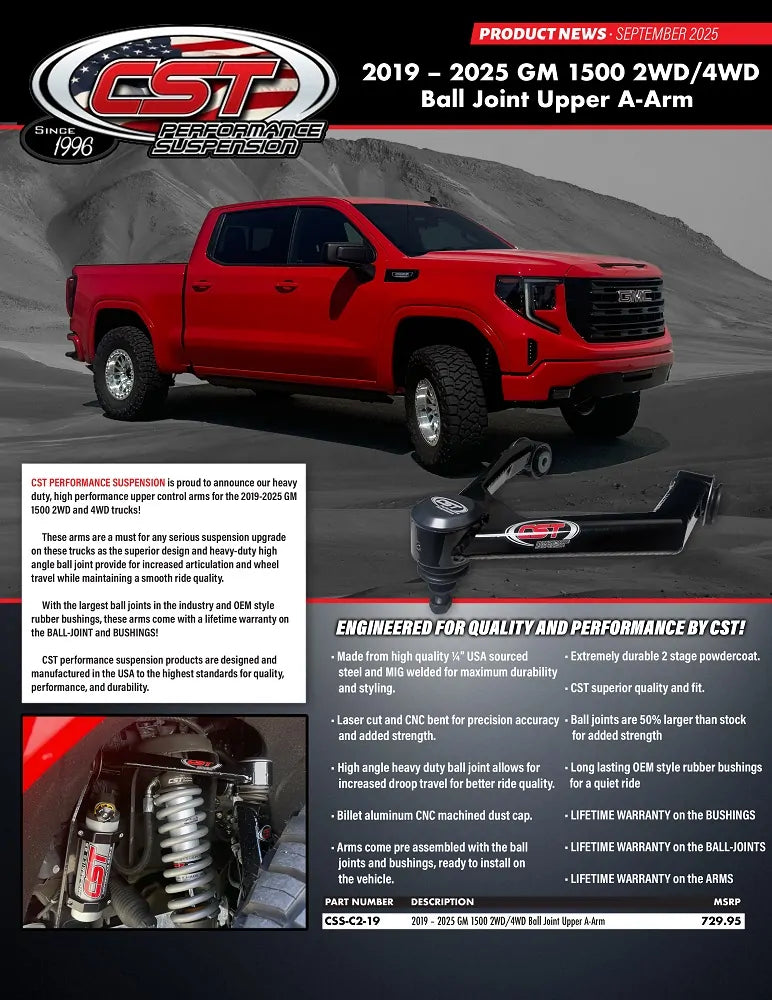 19-25 Chevy / GMC 1500 Boxed Upper Control Arms