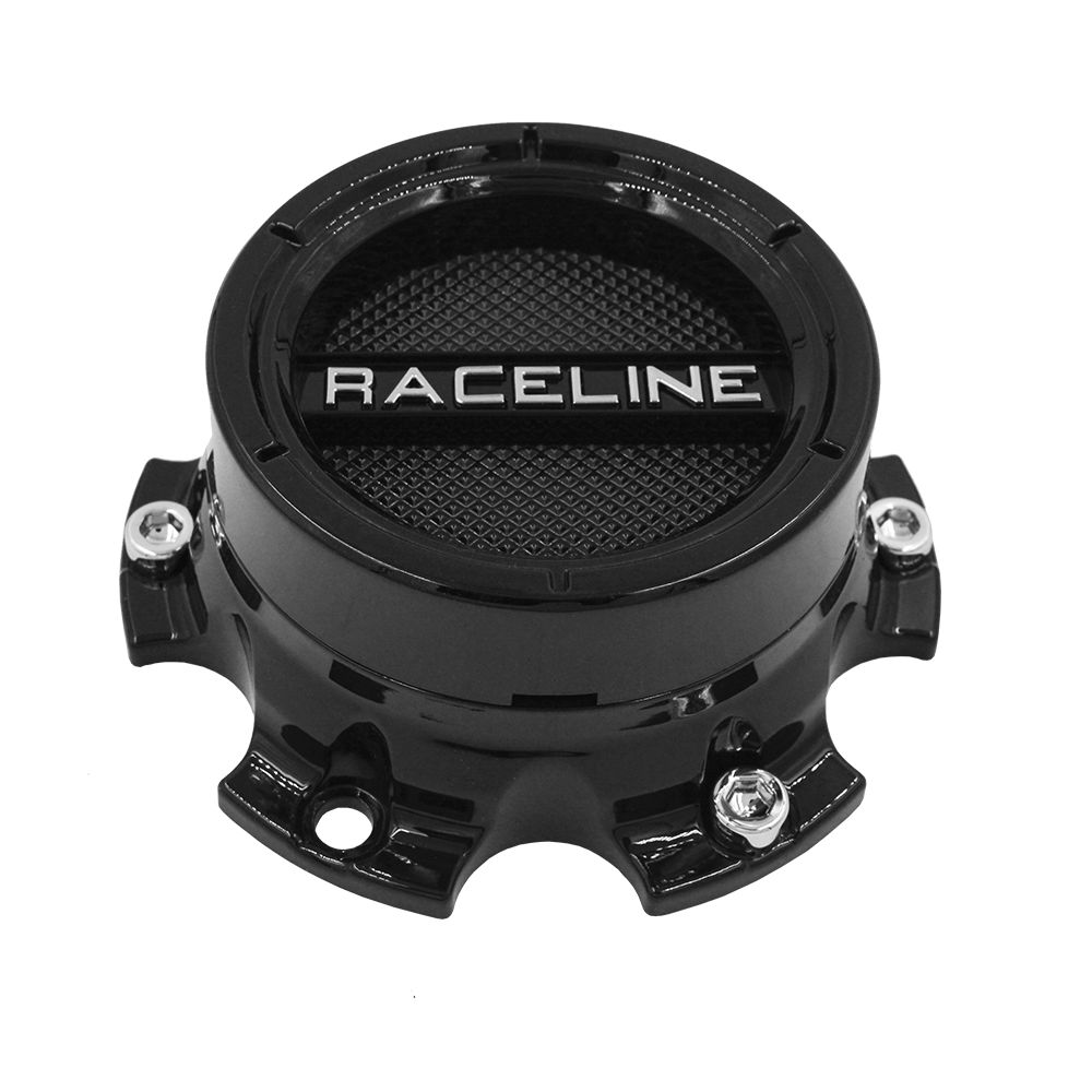 RACELINE WHEEL GLOSS BLACK CAP 938/939/940/942 FITS 6 LUG Front View