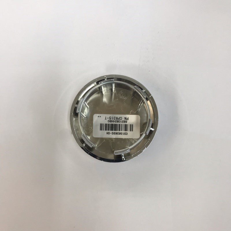 Raceline Grip Tall Chrome Base Cap Front View
