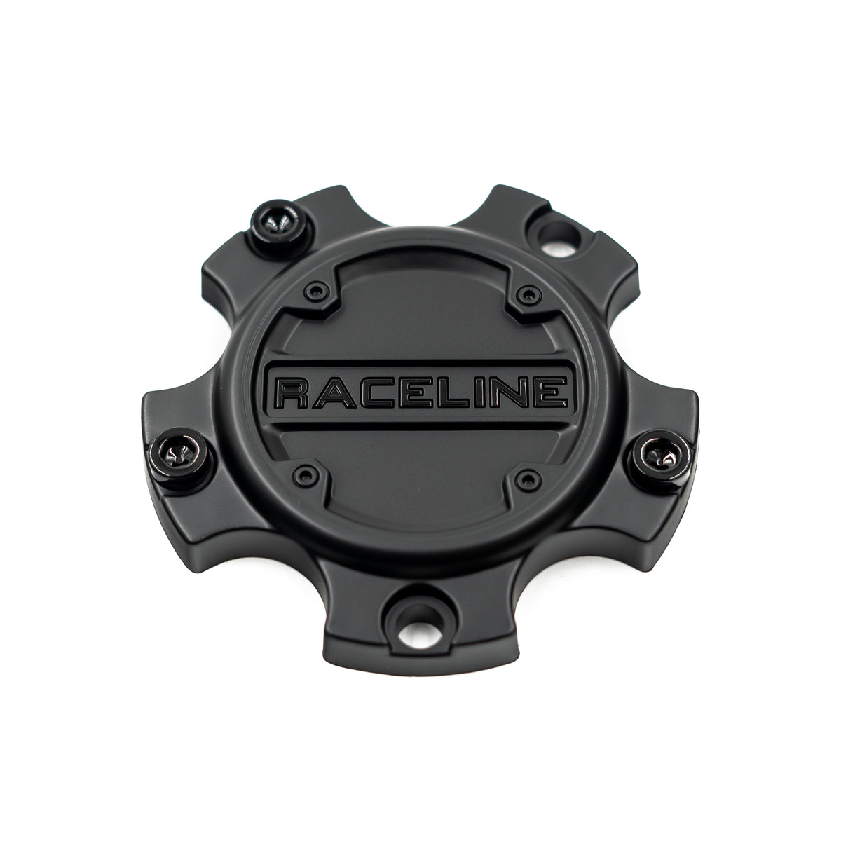 Raceline 947B SATIN BLACK CAP 5X110,5X114.3 Front View