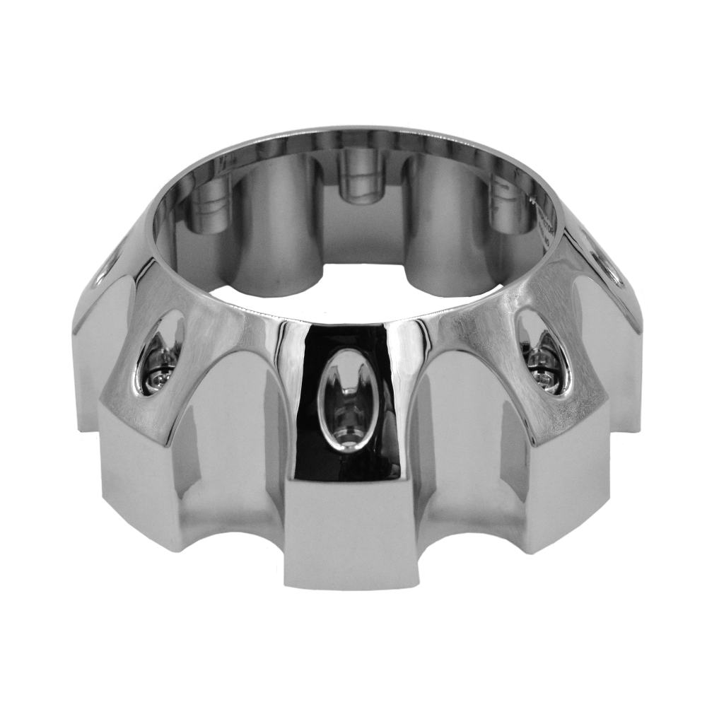 RACELINE 982 RAPTOR CAP CHROME OPEN END 8 LUG Front View