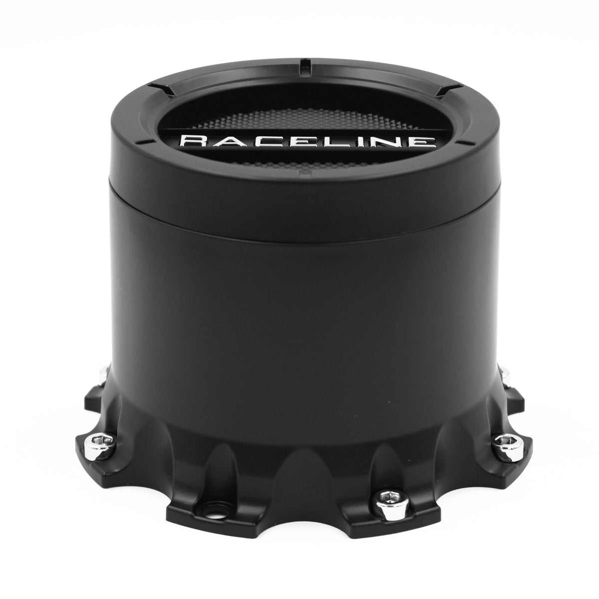 RACELINE 934/943/944 SATIN BLACK XL TALL CAP FITS 8 LUG Front View