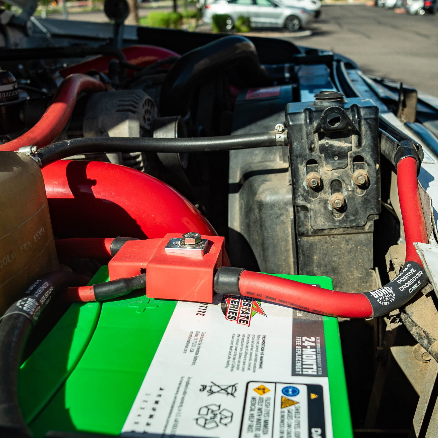 SDHQ Built '95-02.5 Ford 7.3L F250/F350/Superduty Billet Battery Terminal Upgrade Kit installed