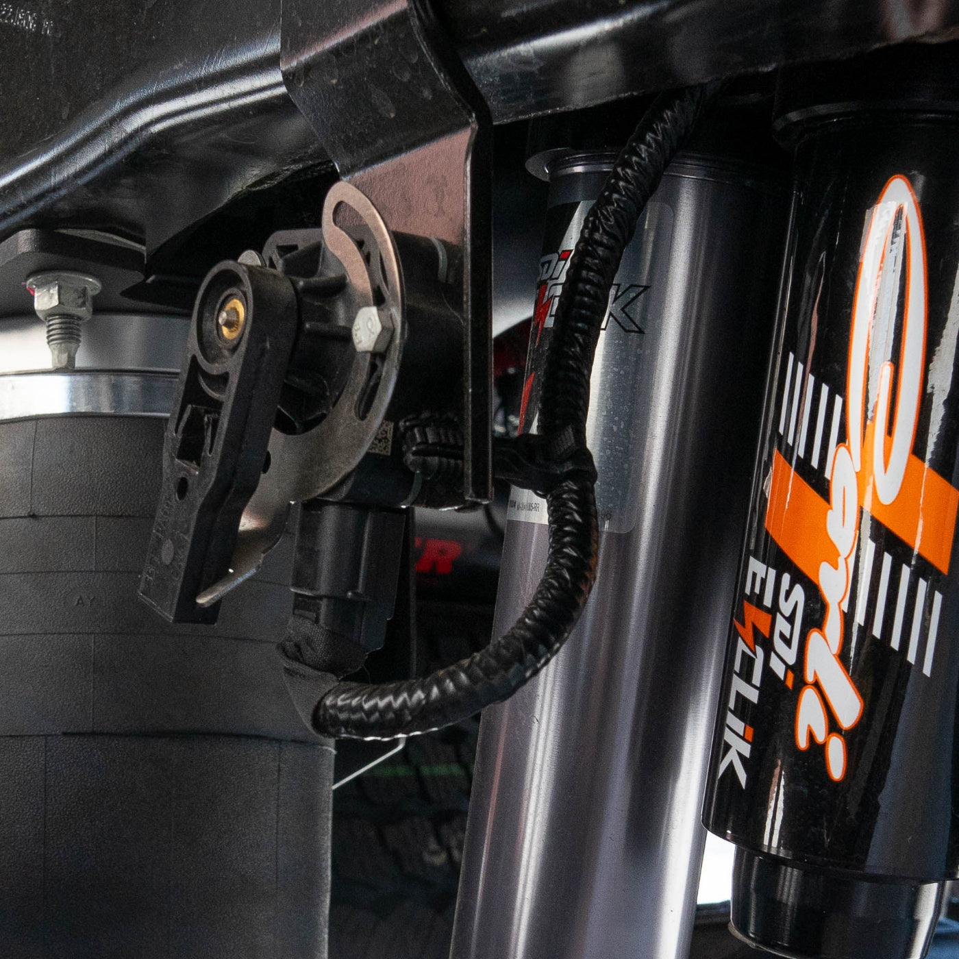 SDHQ Built '23-25 F250/F350 Headlight Level Sensor Lockout Brackets installed 