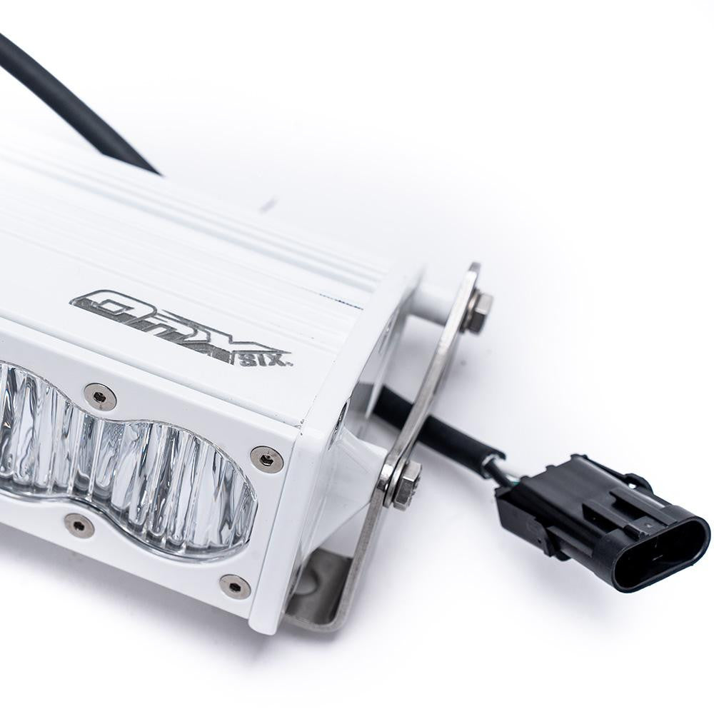 OnX6+ White Straight LED Light Bar - Clear Driving/Combo Close-up Angled View Display 