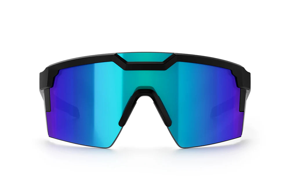 Future Tech | Black Frame - Galaxy Blue Polarized Lens Front View