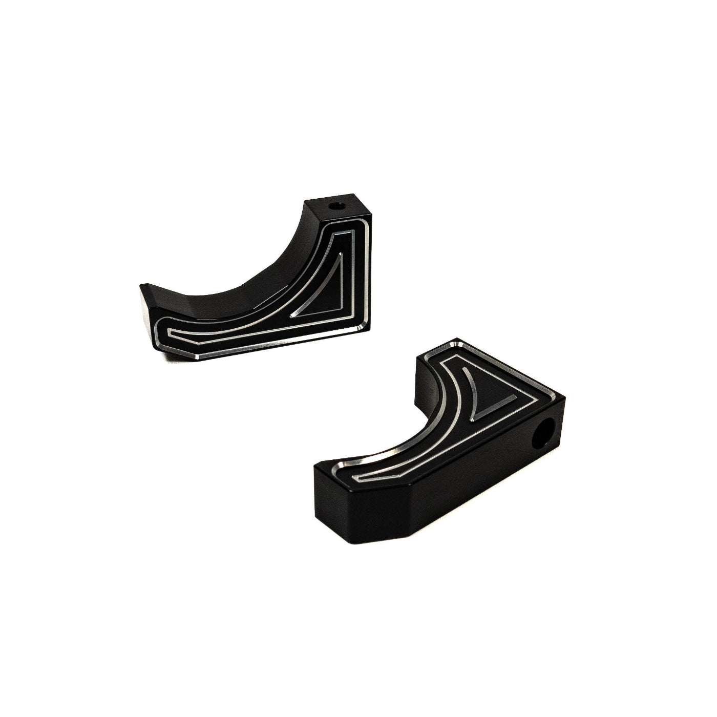 SDHQ Built 2023-2025 Ford Super Duty Front Billet Reservoir Mounts display of included mounts 