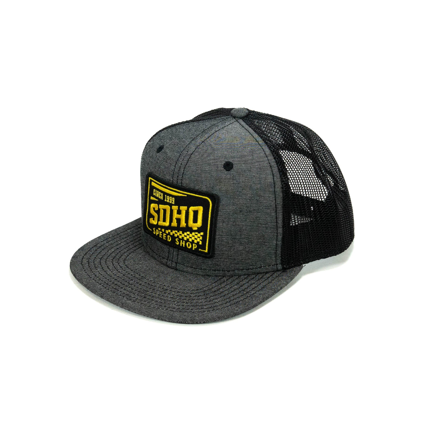 SDHQ Speed Shop Flat Bill Trucker Hat