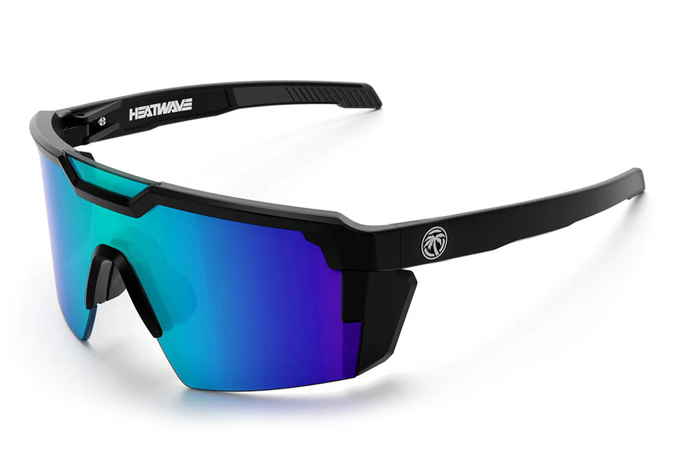 Future Tech | Black Frame - Galaxy Blue Polarized Lens Front View