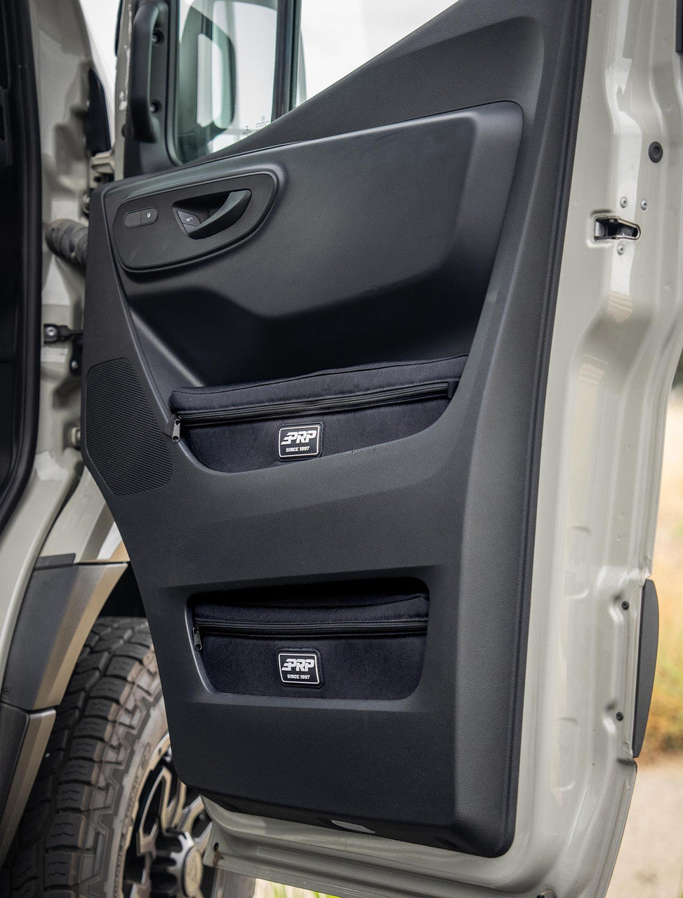 PRP Upper Door Bags for 2019+ Mercedes Sprinter Van (Pair) Front View