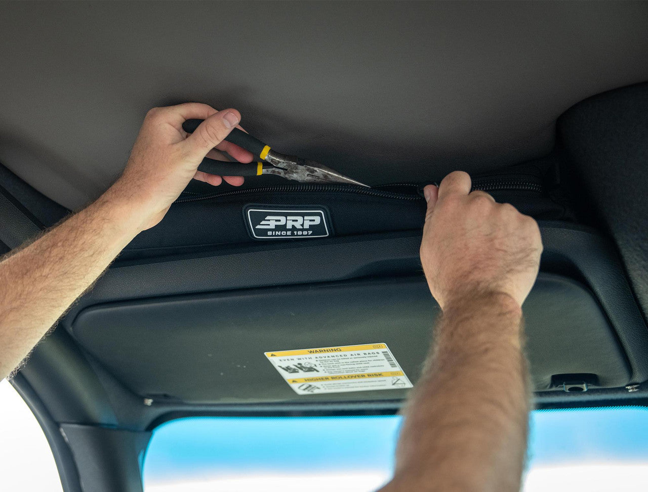 PRP Overhead Shelf Bags for 2019+ Mercedes Sprinter Van (Pair) Front View