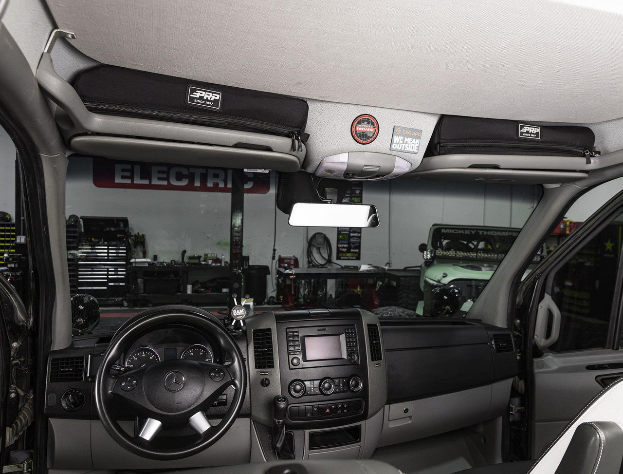 PRP Overhead Shelf Bags for 2006-2018 Mercedes Sprinter Van (Pair) Front View