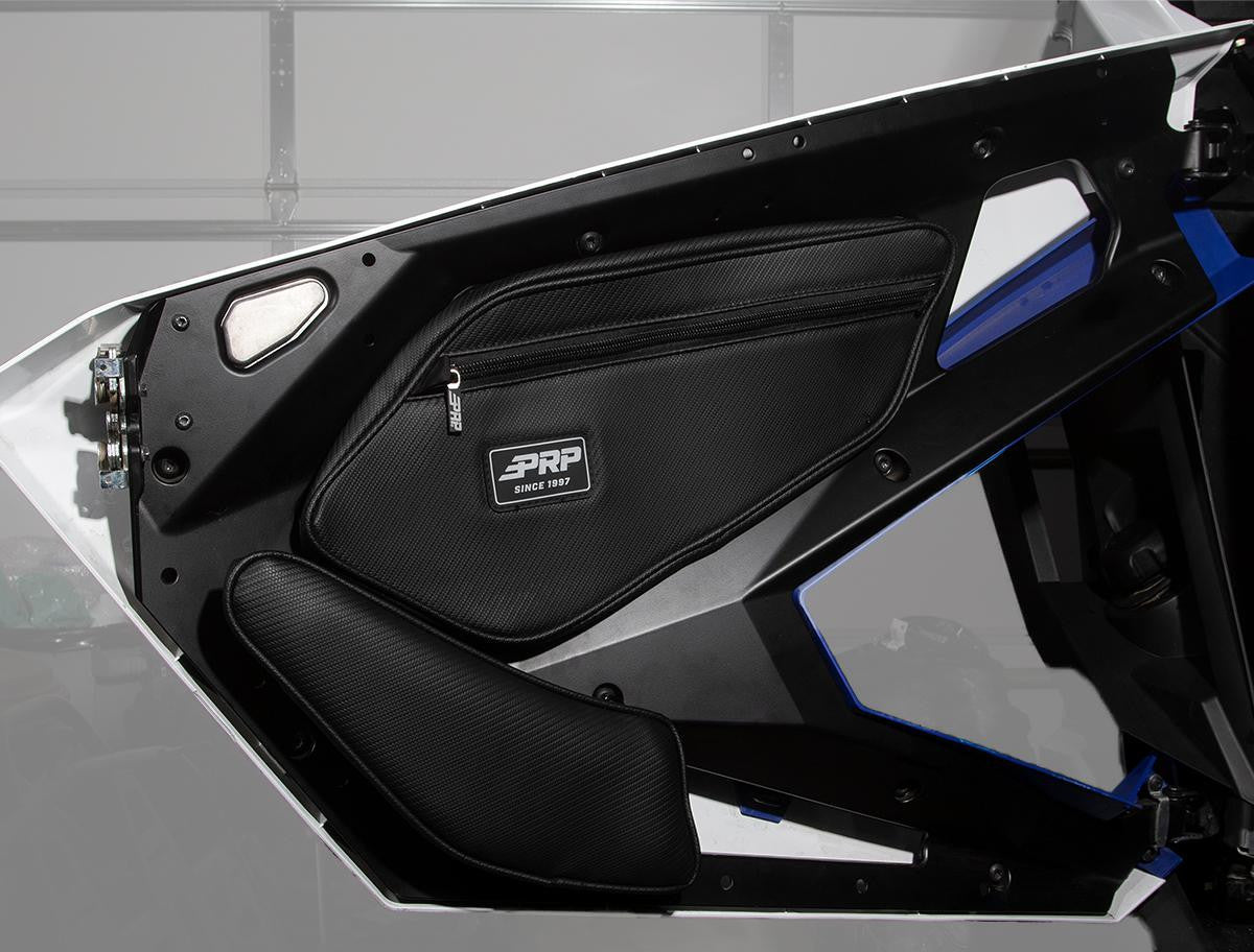 PRP Front Door Bags with Knee Pad for Polaris RZR PRO XP, PRO R, Turbo R (Pair) Front View