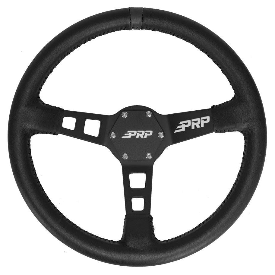 PRP Deep Dish Leather Steering Wheel Front View