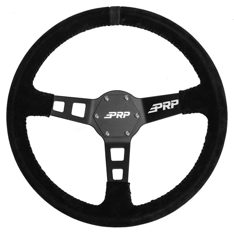 PRP Deep Dish Suede Steering Wheel Front View