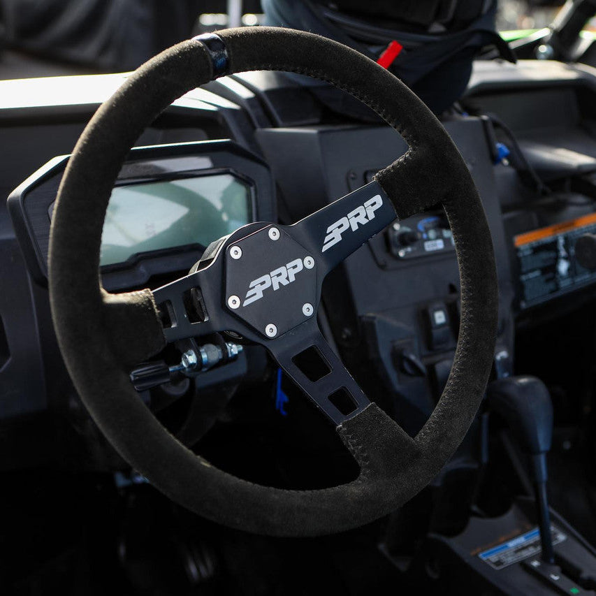 PRP Deep Dish Suede Steering Wheel Front View