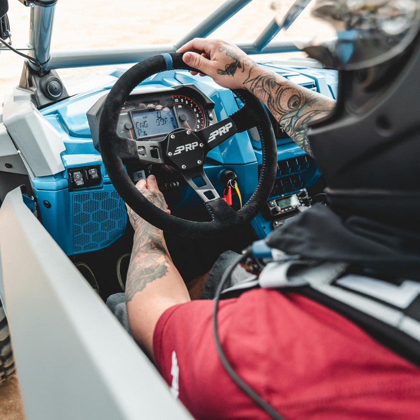 PRP Deep Dish Suede Steering Wheel Front View