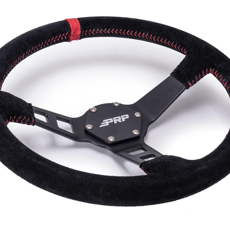 PRP Deep Dish Suede Steering Wheel Front View