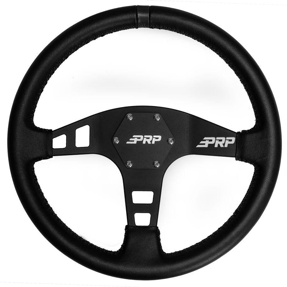 PRP Flat Leather Steering Wheel Front View
