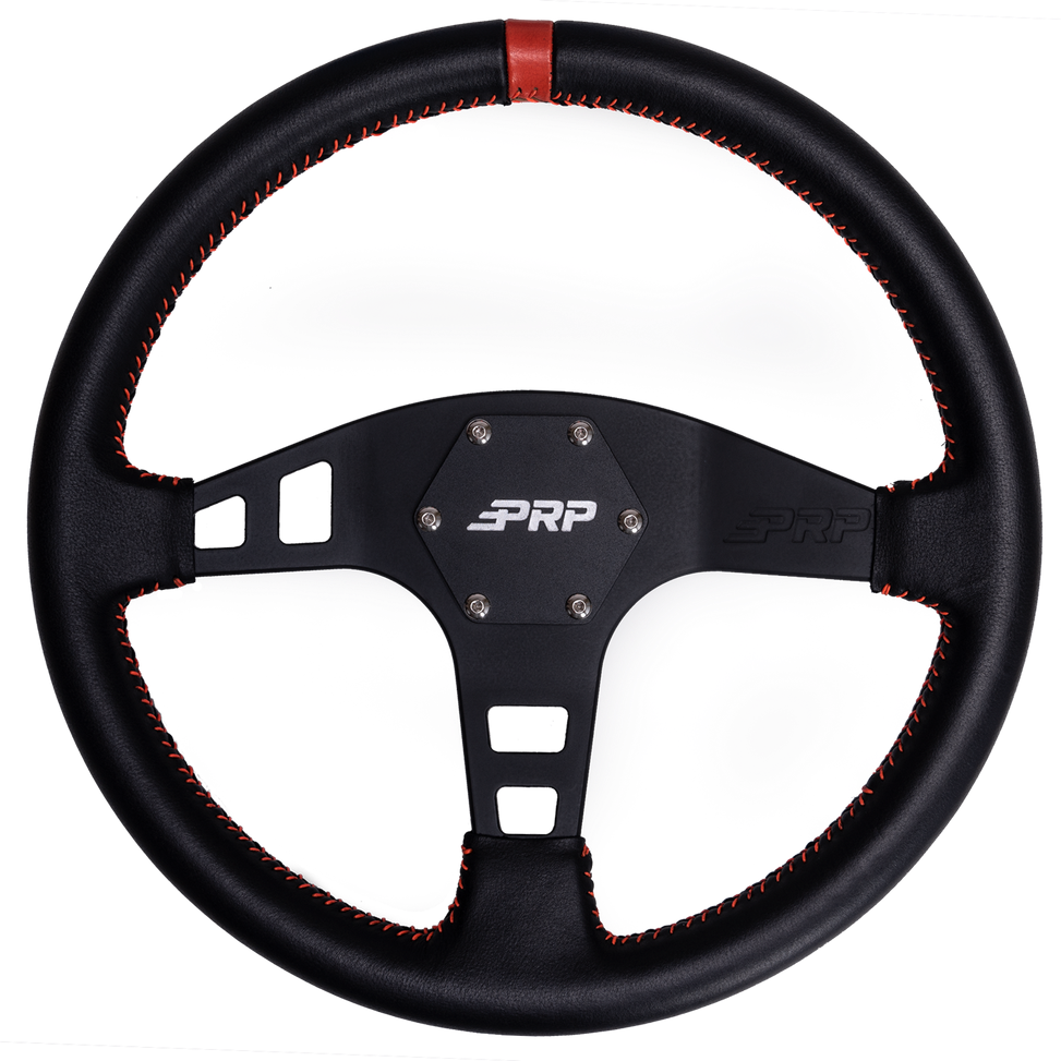 PRP Flat Leather Steering Wheel Front View