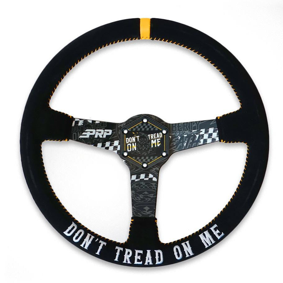 PRP Don’t Tread on Me Deep Dish Suede Steering Wheel Front View