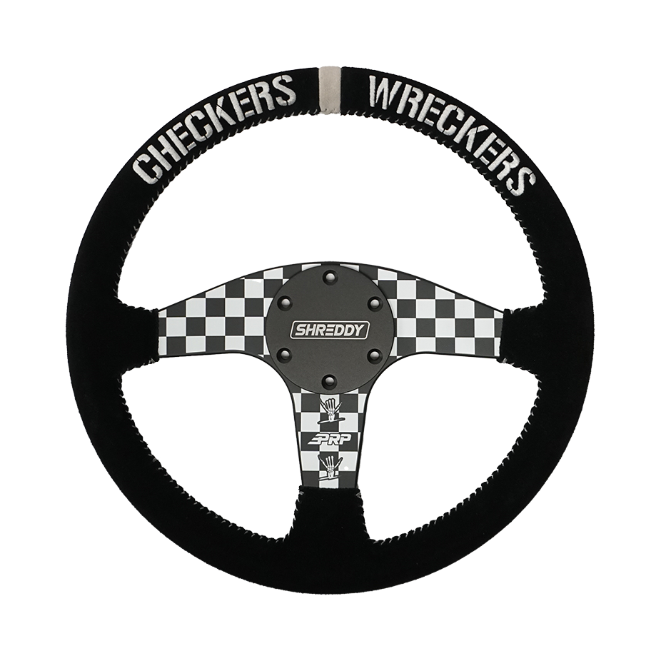 PRP X Shreddy Checkered Steering Wheel, Flat Front View