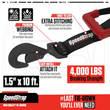 1.5" UTV Wheel Lasso Tie-Down (2 Pack) - Black