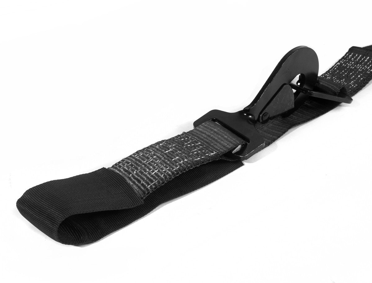 Ratchet 2 in. x 10 ft. Tie Down w/ Twisted Snap Hooks and Axle Strap