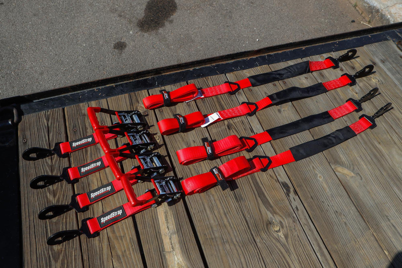 Ratchet 2 in. x 10 ft. Tie Down w/ Twisted Snap Hooks and Axle Strap