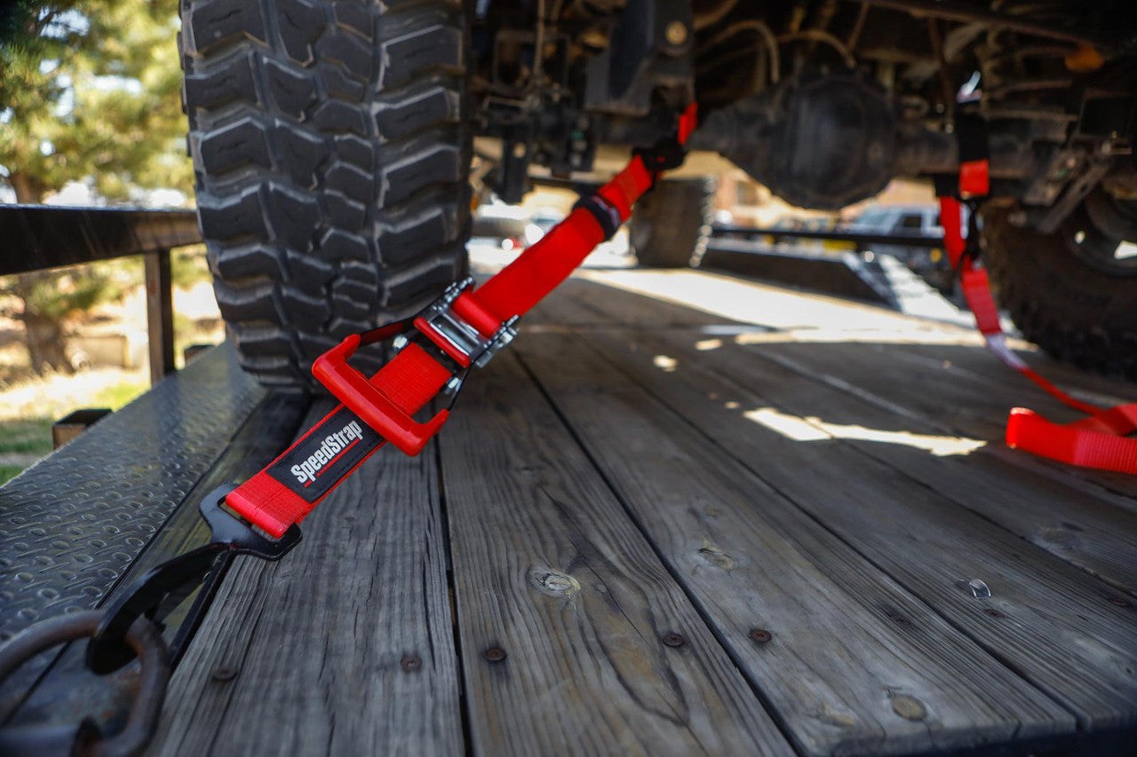 Ratchet 2 in. x 10 ft. Tie Down w/ Twisted Snap Hooks and Axle Strap
