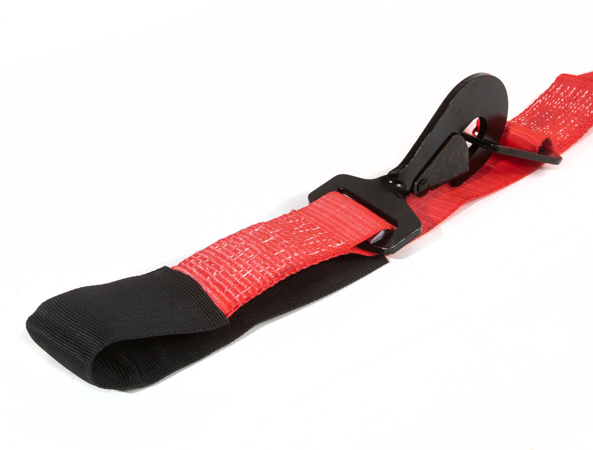 Ratchet 2 in. x 10 ft. Tie Down w/ Twisted Snap Hooks and Axle Strap
