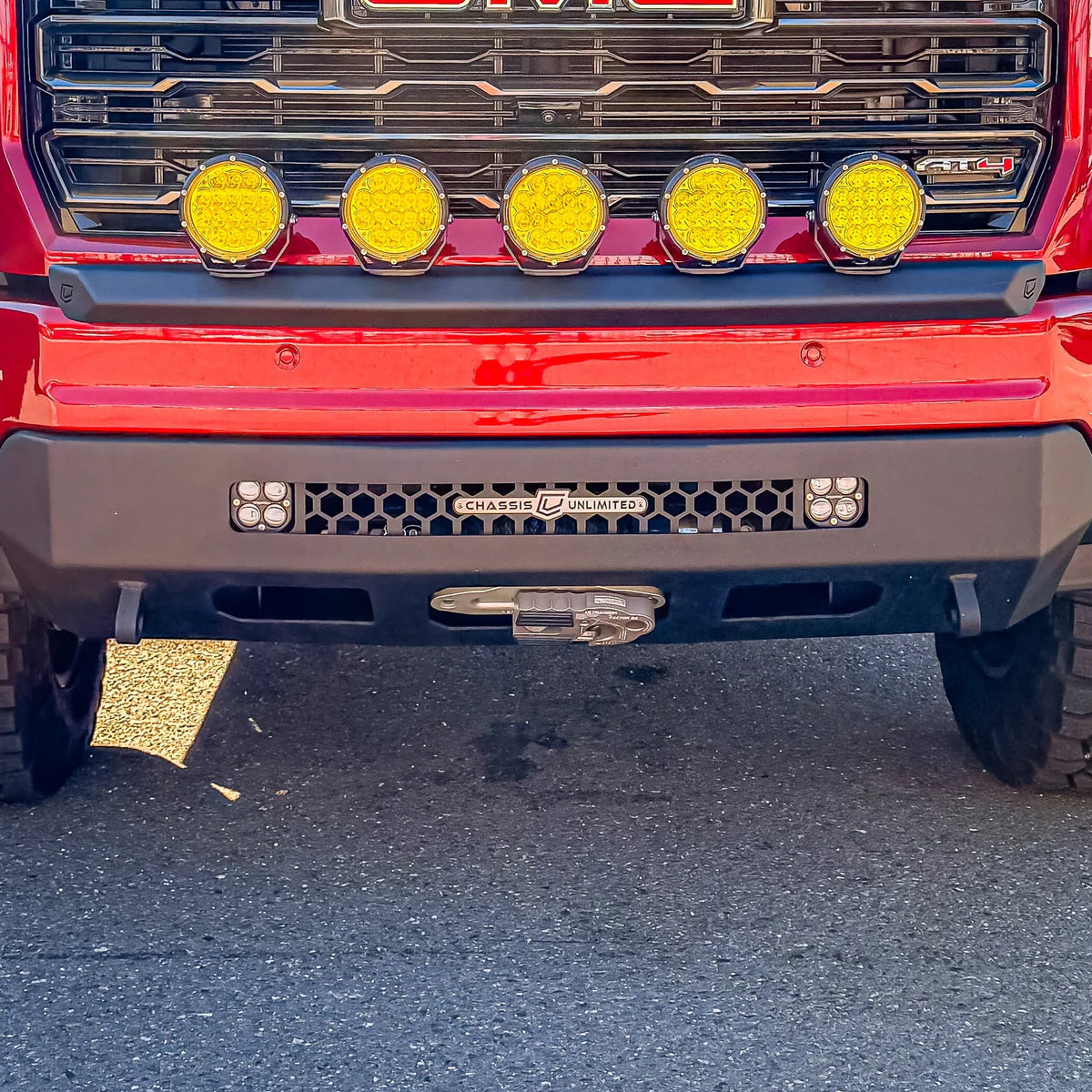 Light Bar Block-Off Screen W/ Cube Light Mounts Front View